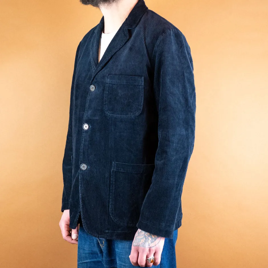 Universal Works Jacken>Three Button Jacket Cord Navy