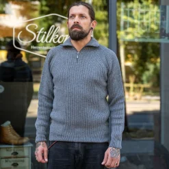 Seldom Pullover>Troyer Merinowolle Anthrazit