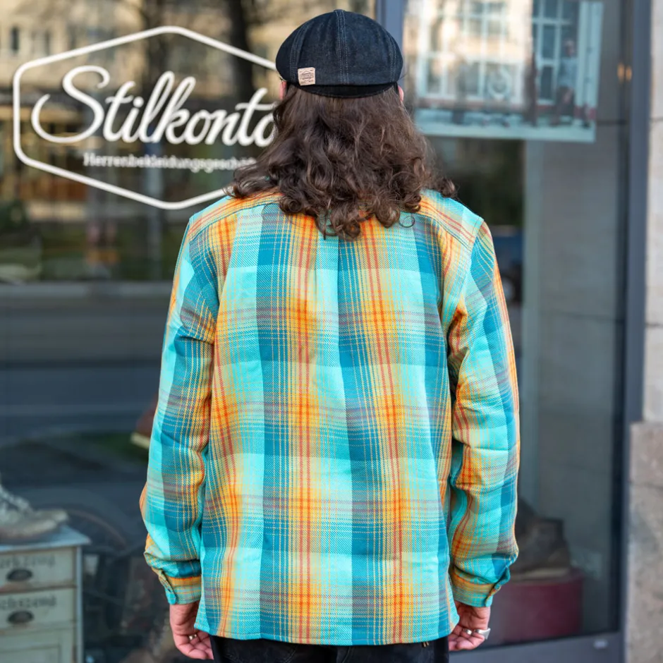Indigofera Hemden>Webster Shirt Twill Check Blue/Beige/Red
