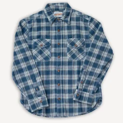 Freenote Cloth Hemden>Wells Shirt Blue Plaid