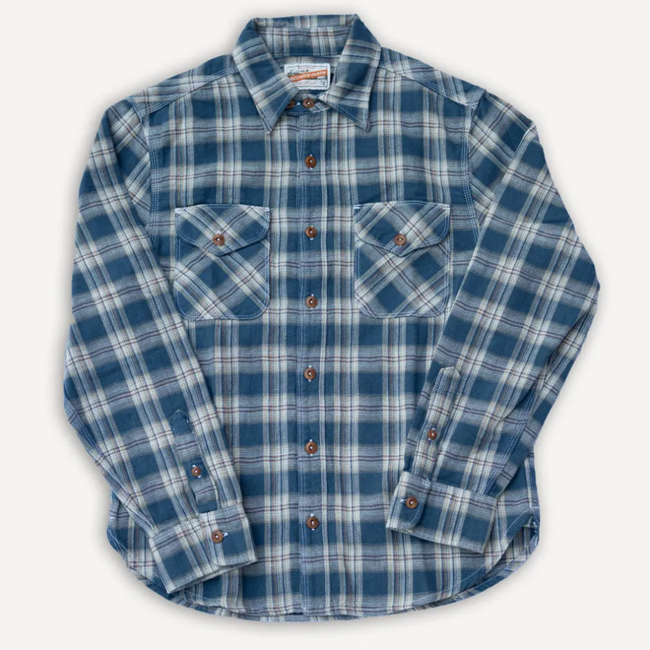 Freenote Cloth Hemden>Wells Shirt Blue Plaid