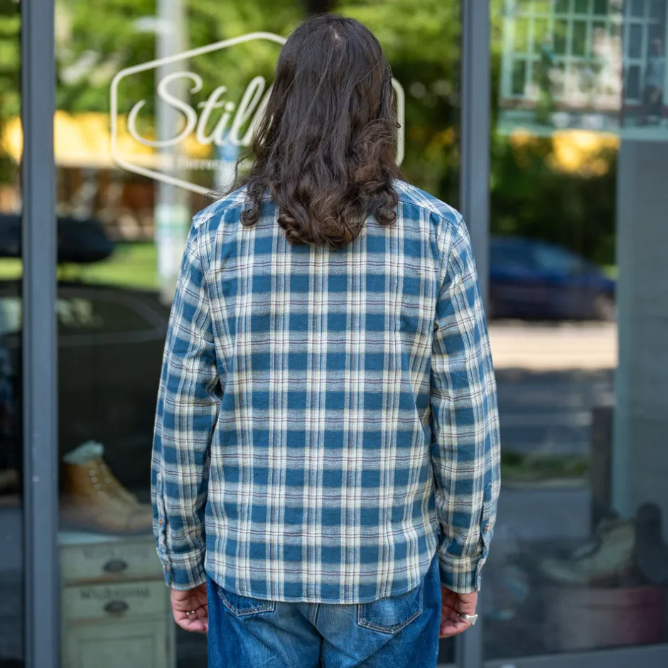 Freenote Cloth Hemden>Wells Shirt Blue Plaid