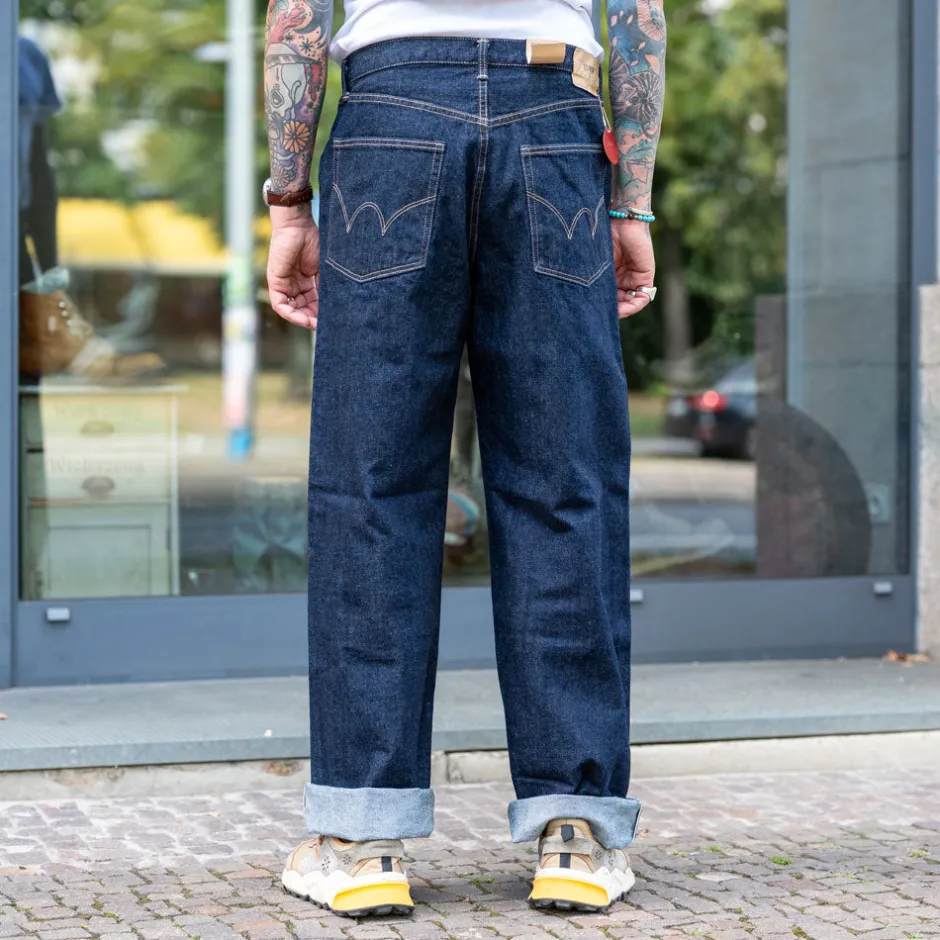 Edwin Hosen>Wide Pant Kurabo Red Selvedge 14oz Blue Rinsed