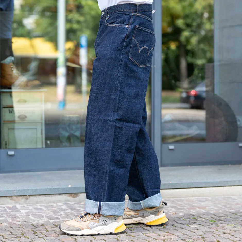 Edwin Hosen>Wide Pant Kurabo Red Selvedge 14oz Blue Rinsed
