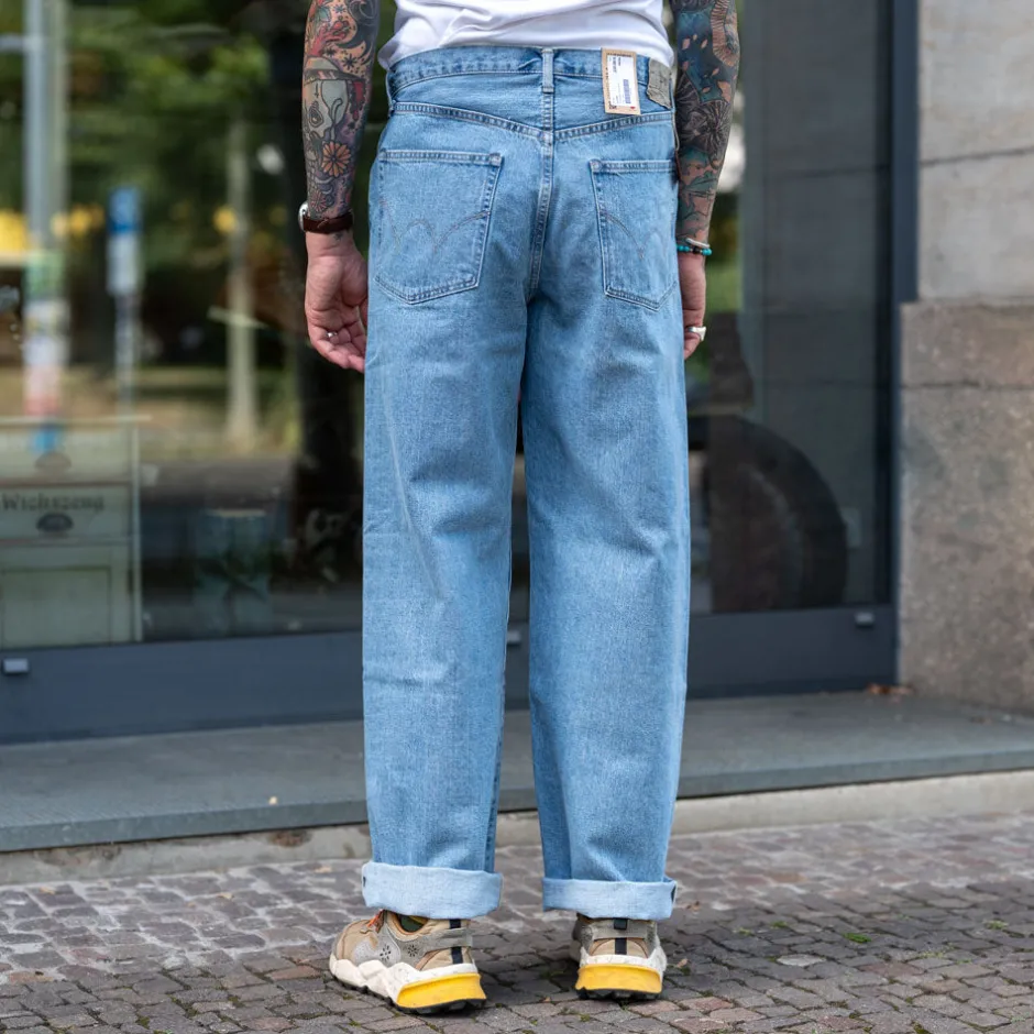 Edwin Hosen>Wide Pant Kurabo Red Selvedge 14oz Blue Light Used