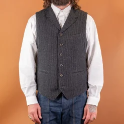 Hansen Westen>William Lapel Waistcoat Black Pin