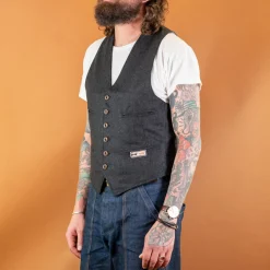 Scarti Lab Westen>Wool Vest Striped Black