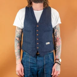 Scarti Lab Westen>Wool Vest Striped Blue