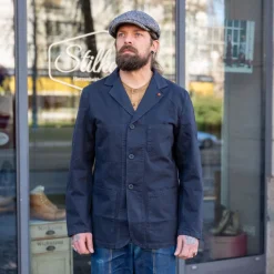 Tellason Jacken>Work Blazer Herringbone Twill Navy