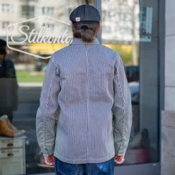 Blue Blanket Jacken>Workjacket Striped White/Blue