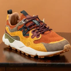 Flower Mountain Schuhe>Yamano 3 Sneaker low Herringbone Brown/Yellow