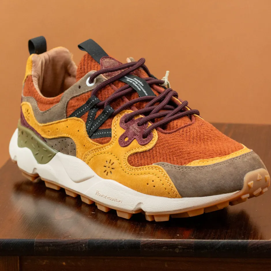 Flower Mountain Schuhe>Yamano 3 Sneaker low Herringbone Brown/Yellow